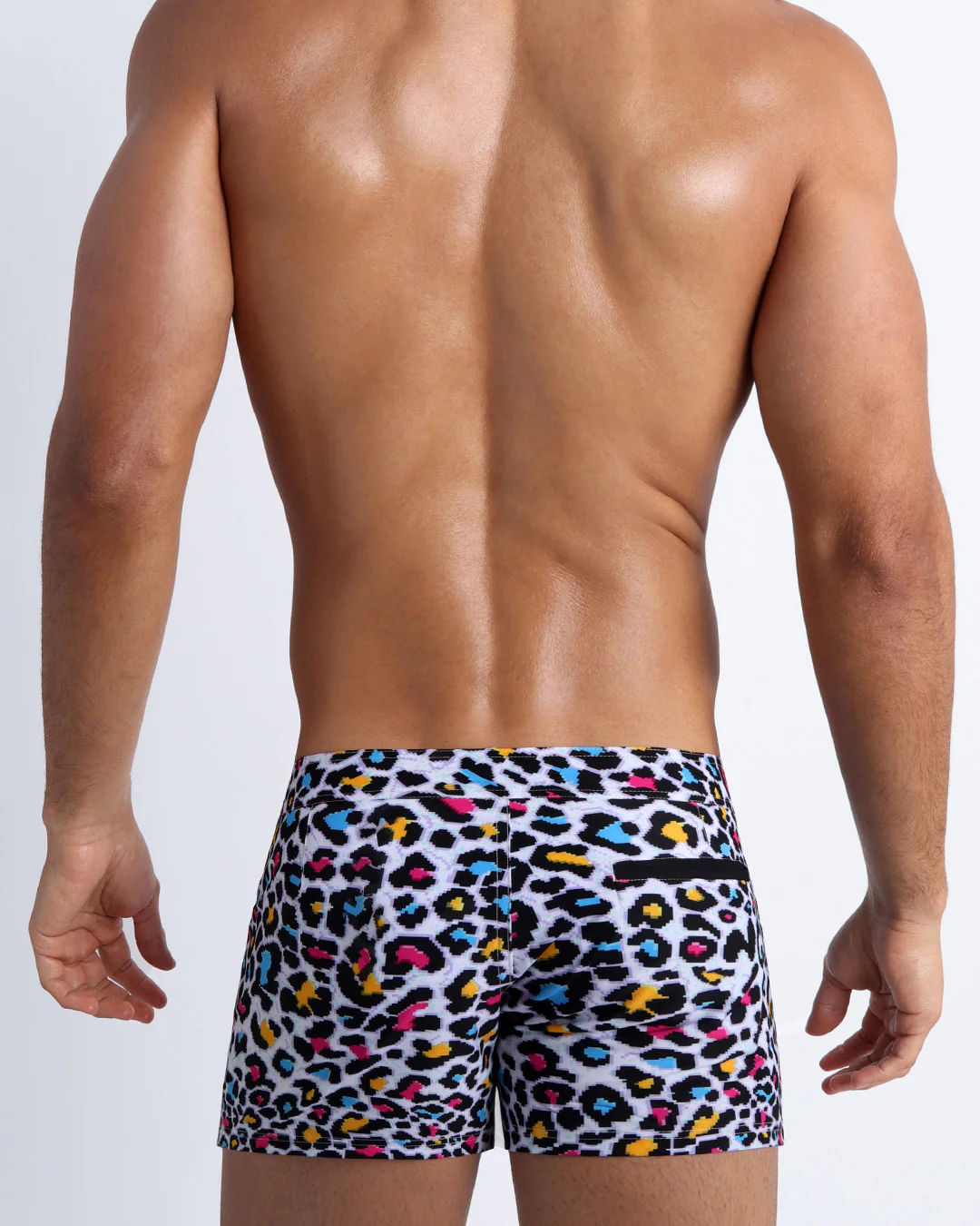 8-BIT POP LEOPARD - Beach Shorts - Image 3