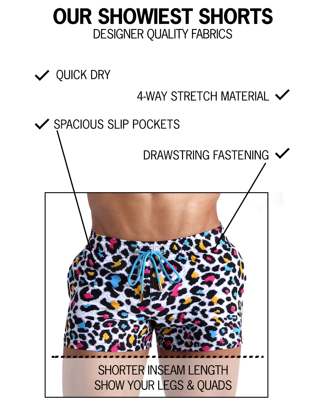 8-BIT POP LEOPARD - Show Shorts - Image 5