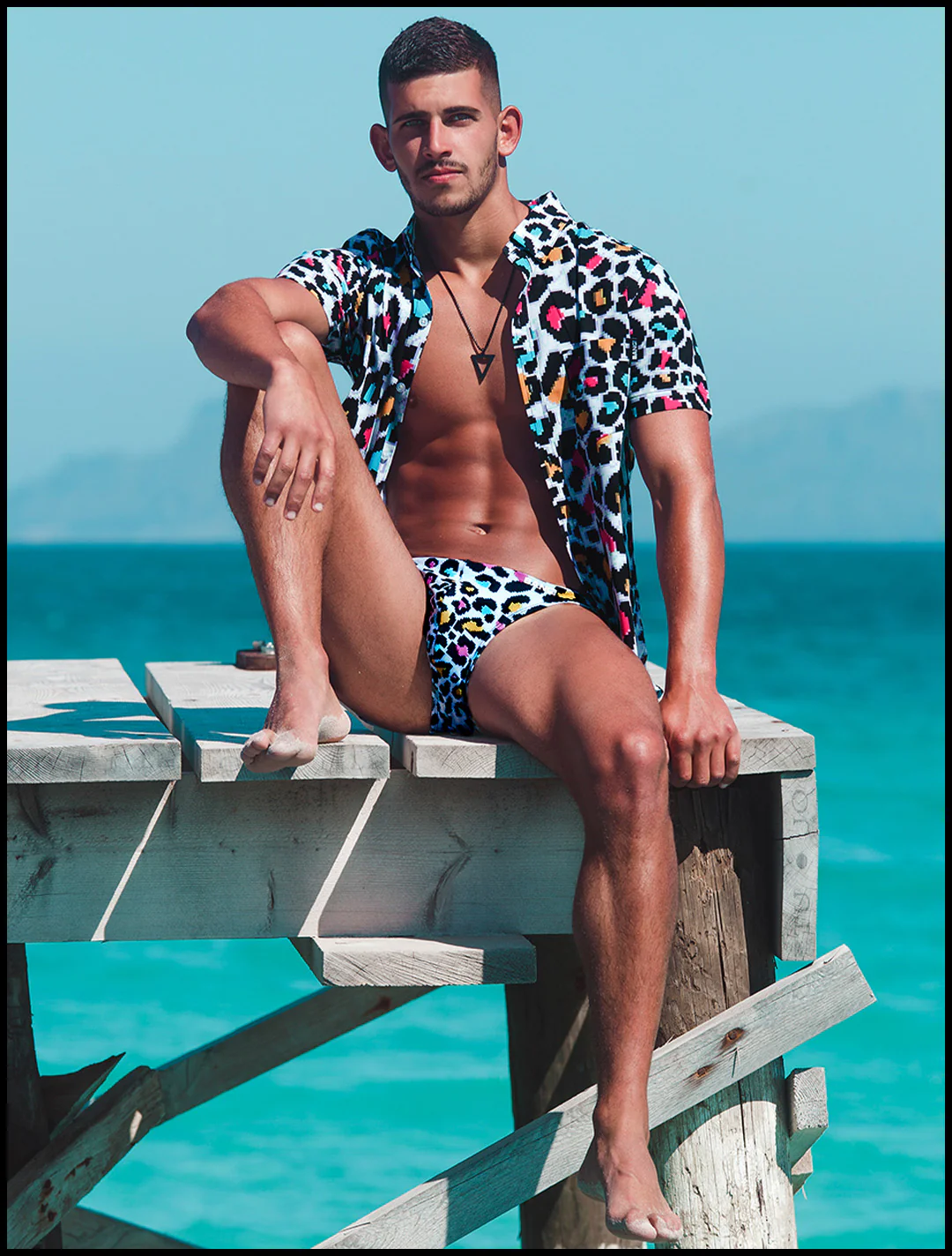 8-BIT POP LEOPARD - Stretch Shirt - Image 5