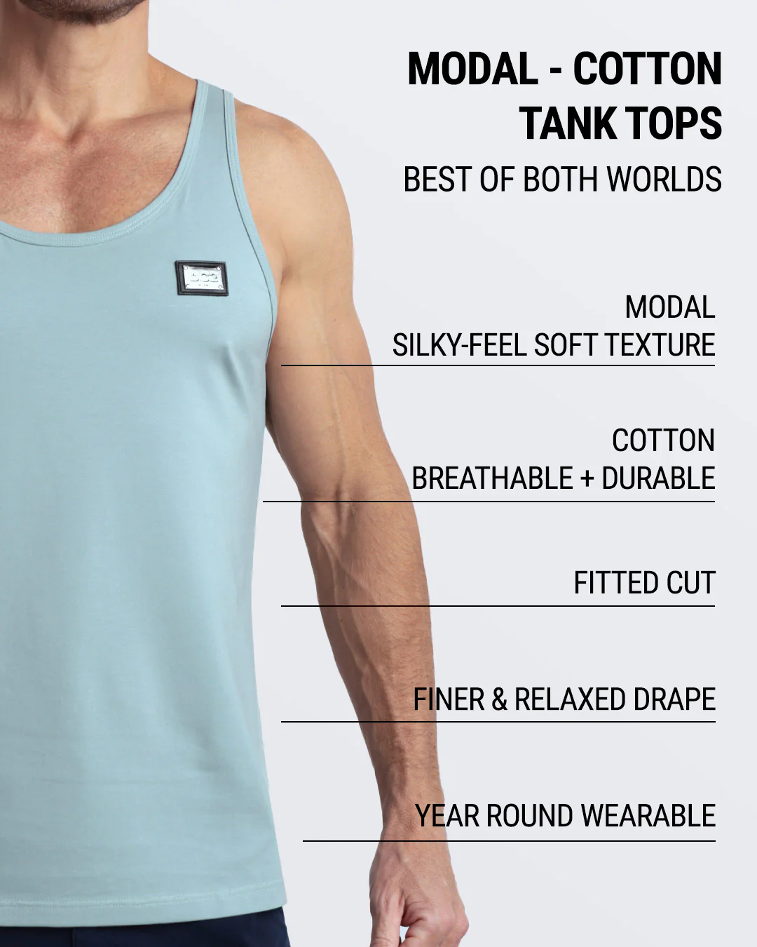 BARELY TEAL - Modal Cotton Tank Top | DC2 - Image 6