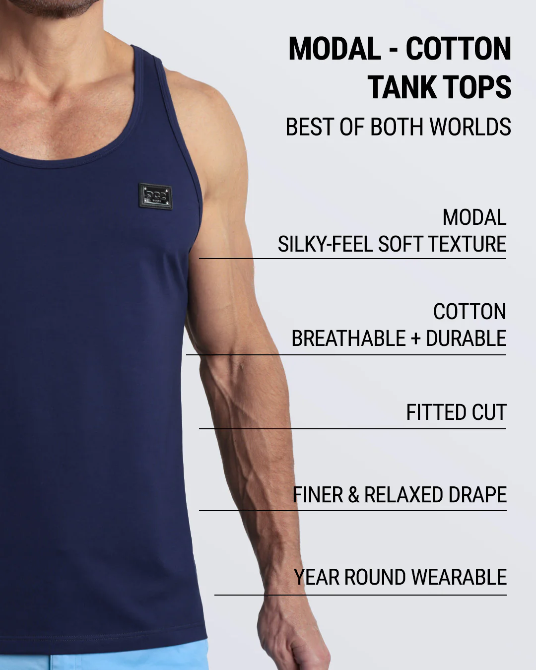 BE MY NAVY - Modal Cotton Tank Top | DC2 - Image 5