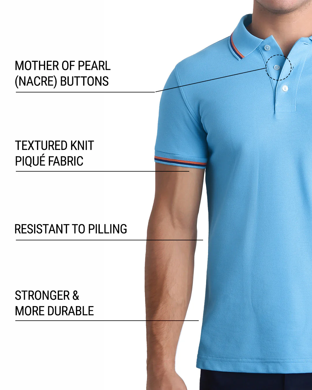 BISCAYNE LIGHT BLUE - Polo Shirt Pima Cotton Peru | DC2 - Image 5