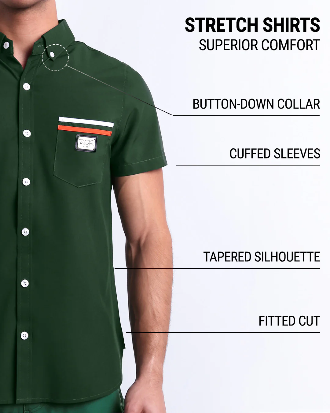 BRAVE GREEN - Stretch Shirt | DC2 - Image 4