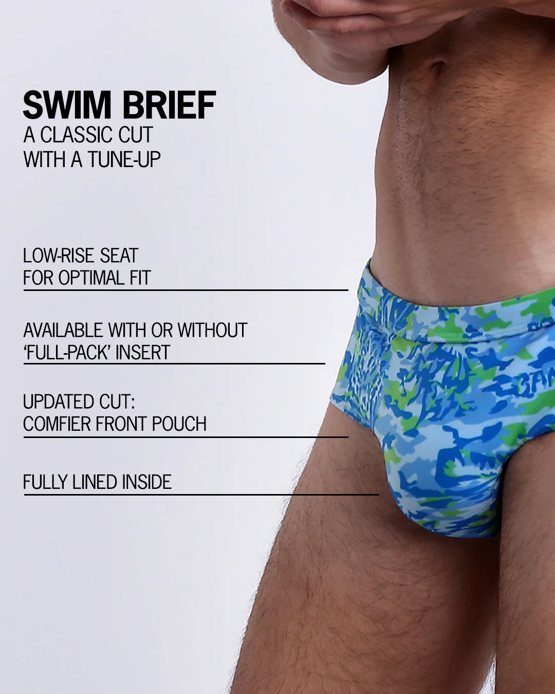 CAMO POP (BLUE/GREEN) - Swim Brief - Image 4