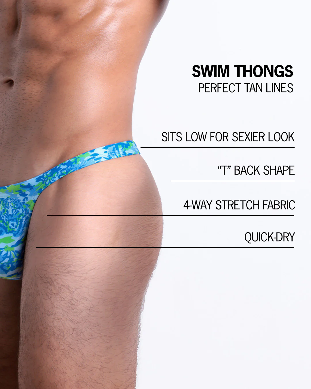 CAMO POP (BLUE/GREEN) - Swim Thong - Image 4