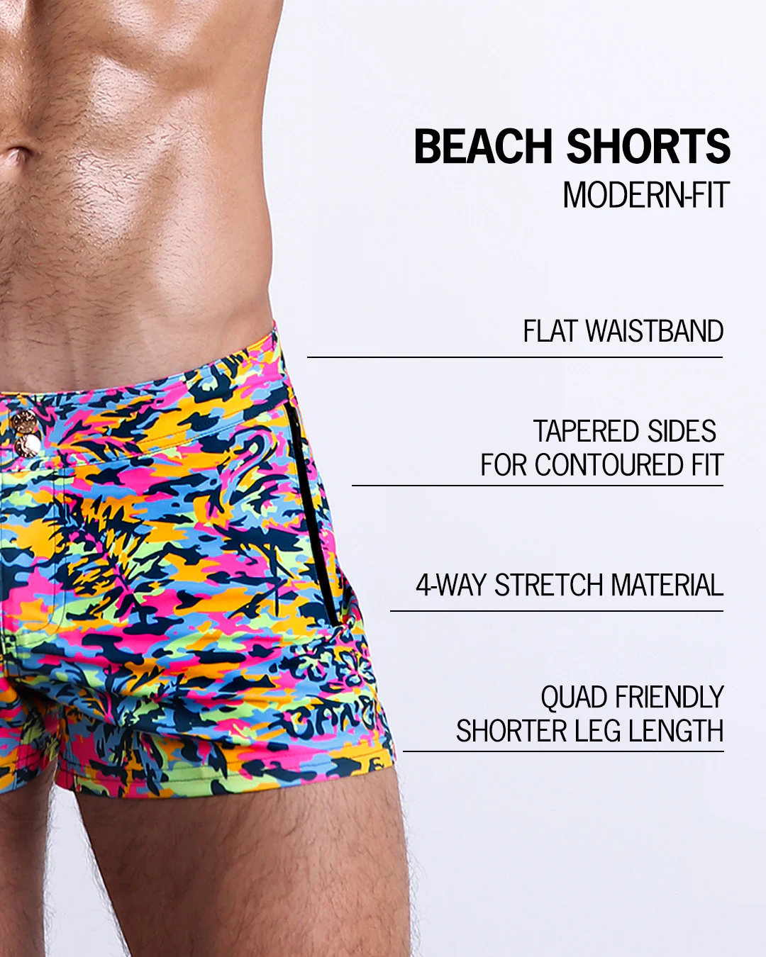 CAMO POP (NEON MIX) - Beach Shorts - Image 5