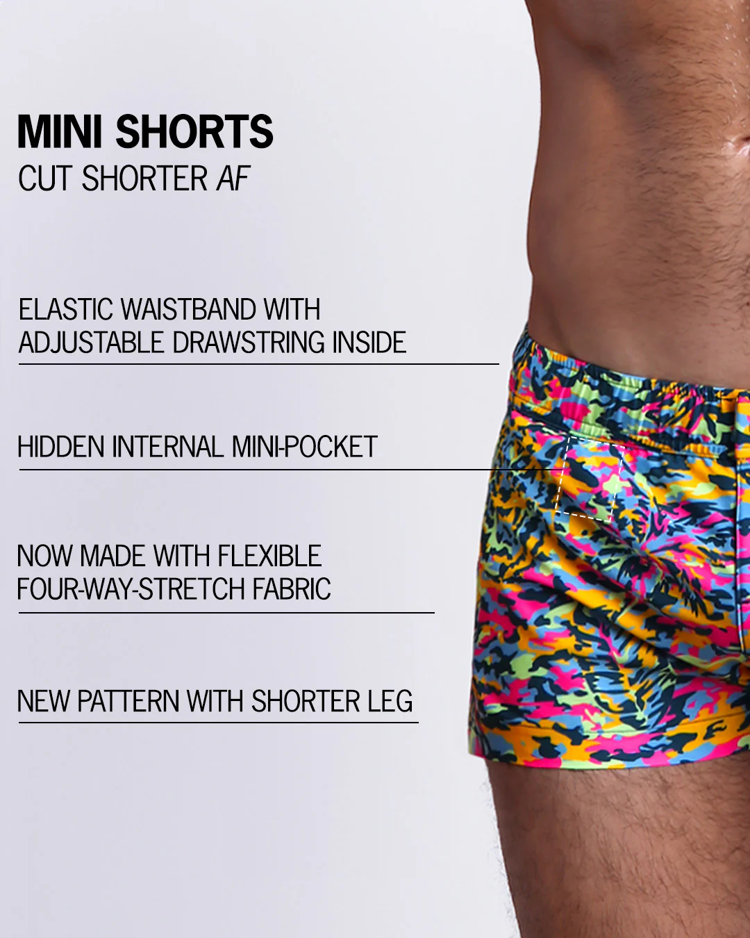 CAMO POP (NEON MIX) - Mini Shorts - Image 5