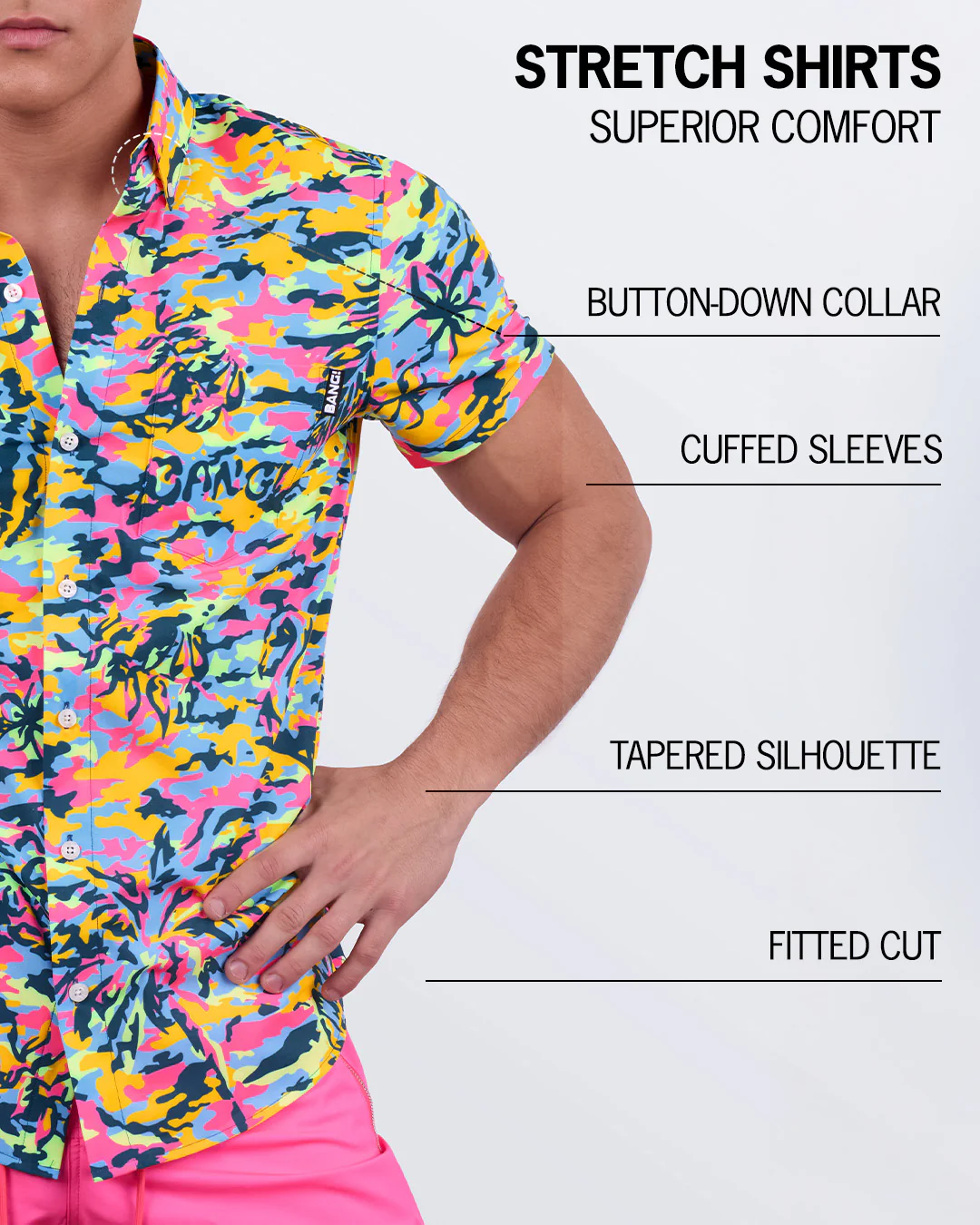 CAMO POP (NEON MIX) - Stretch Shirt - Image 4