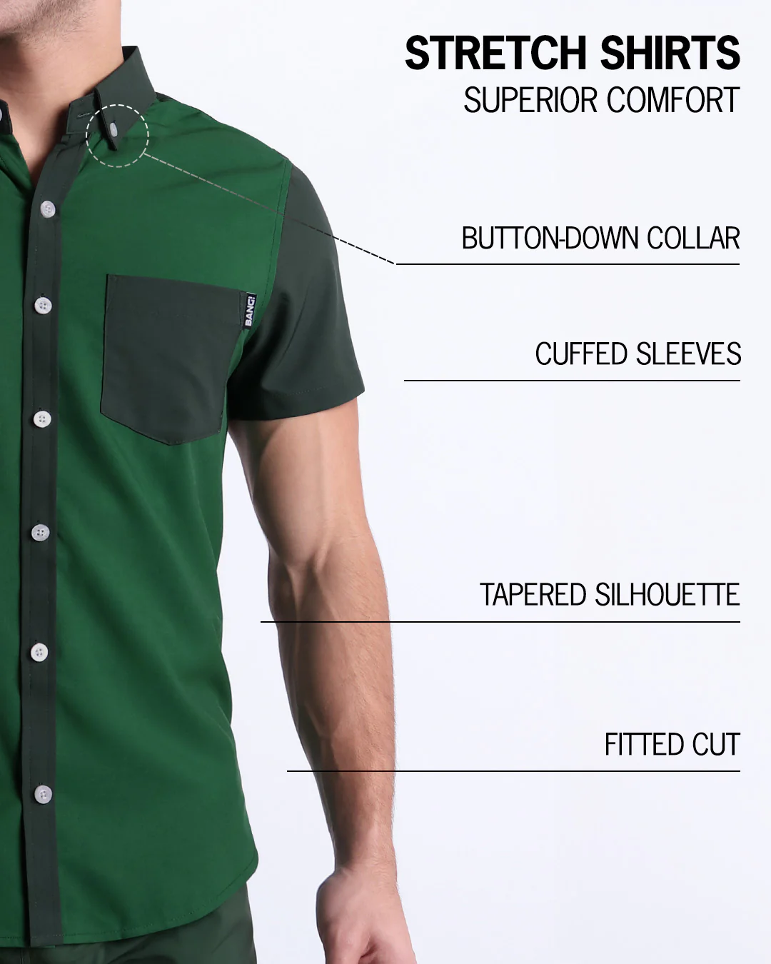 CASINO ROYALE (GREEN) - Stretch Shirt - Image 4