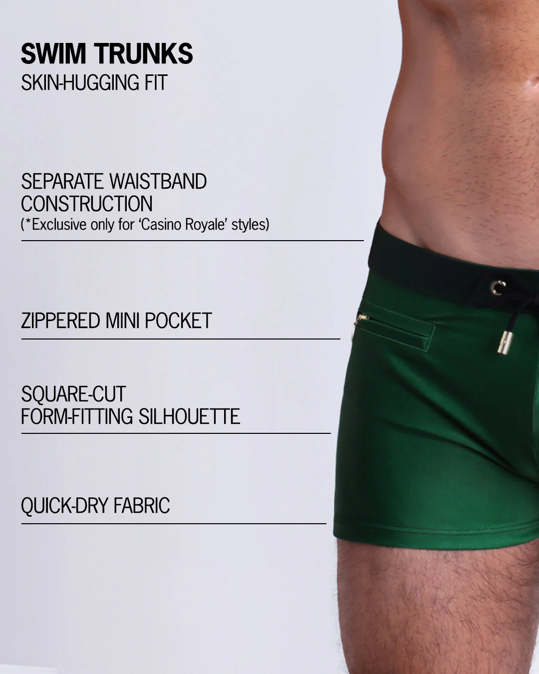 CASINO ROYALE (GREEN) - Swim Trunks - Image 5