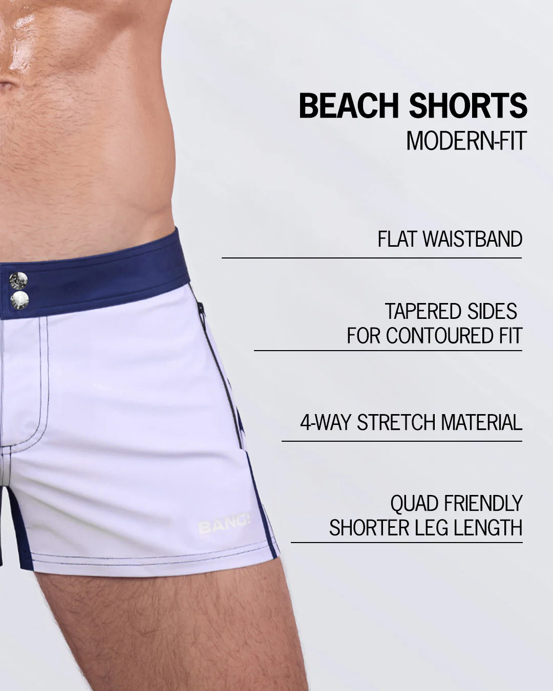 CASINO ROYALE (WHITE + NAVY BLUE) - Beach Shorts - Image 4