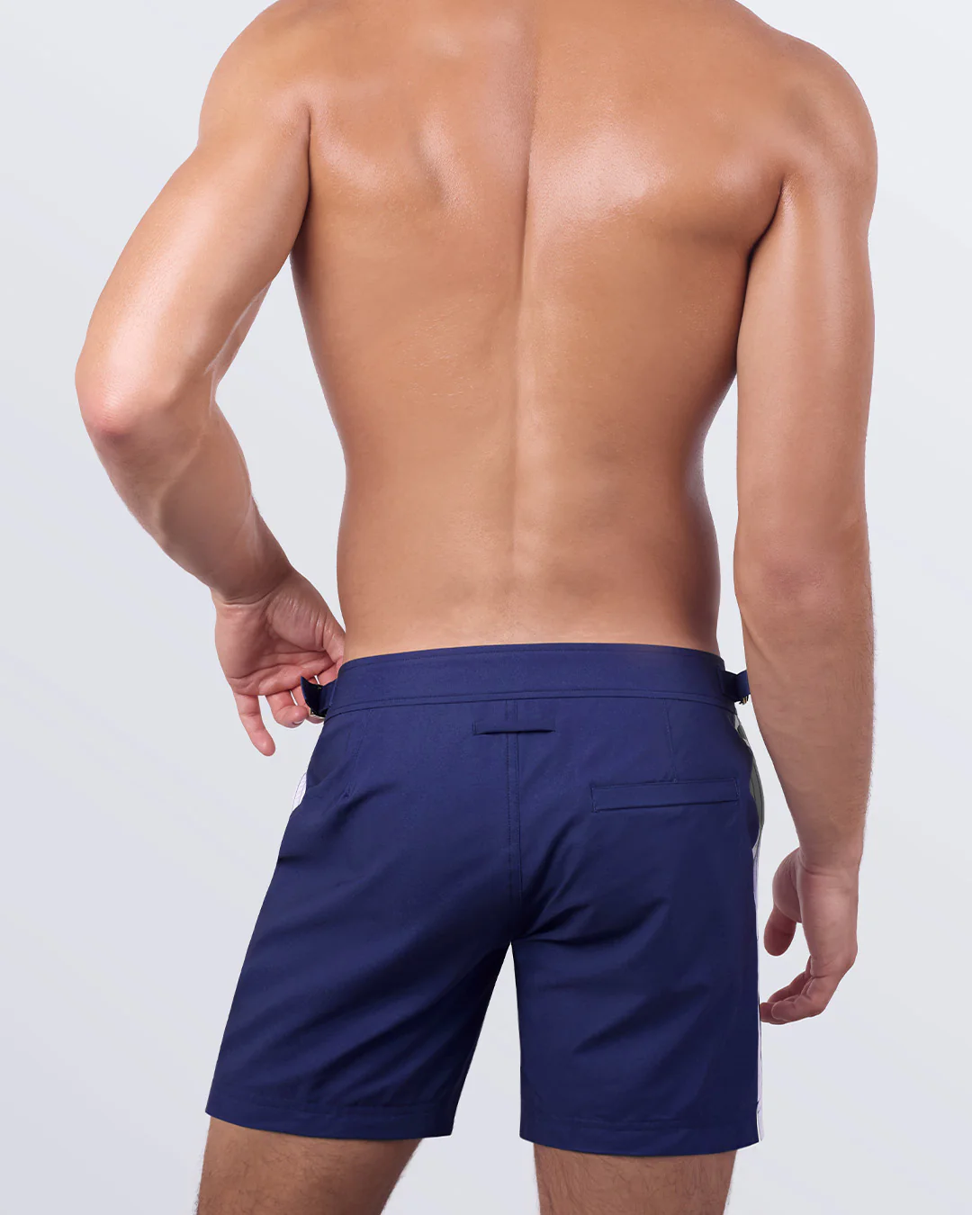 CASINO ROYALE (WHITE + NAVY BLUE) - Tailored Shorts - Image 3