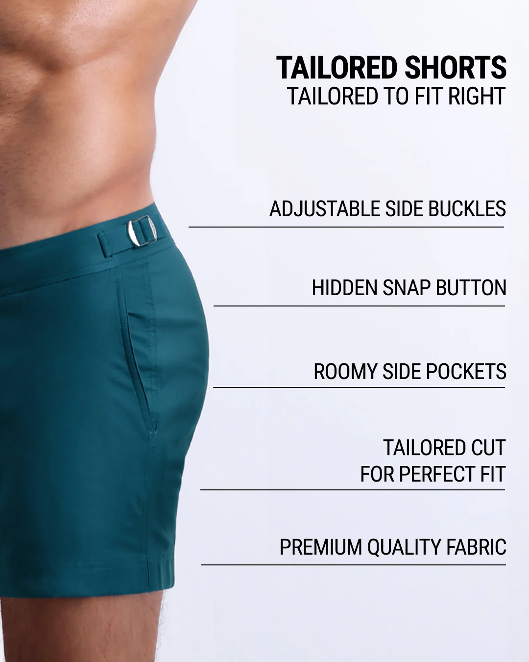 CHIC TEAL - Tailored Shorts | DC2 - Image 5
