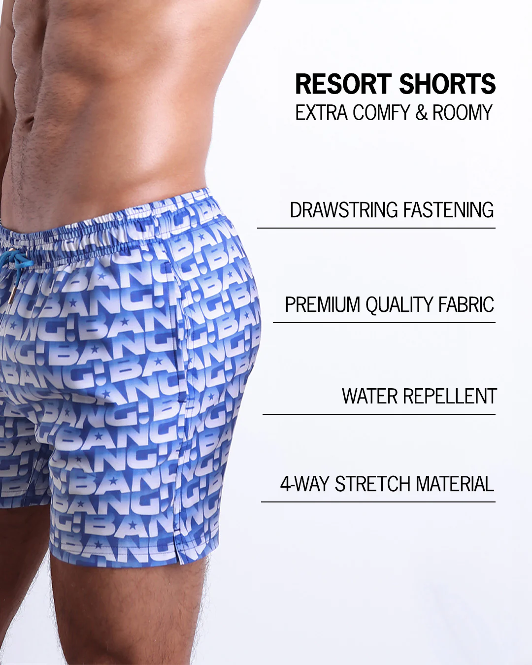 ESCAPADE (BLUE/WHITE) - Resort Shorts - Image 5