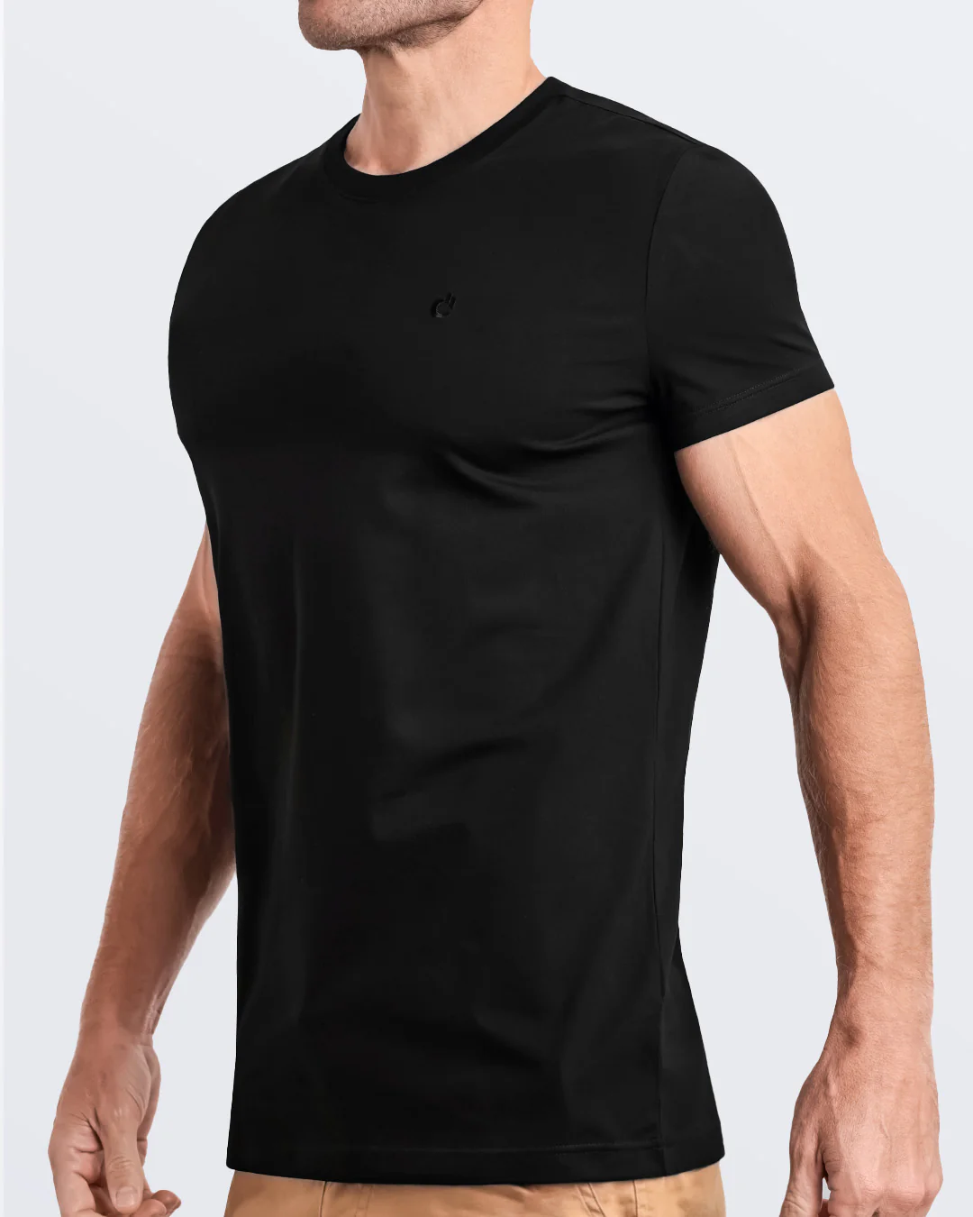 EXACT BLACK - Modal Cotton T-Shirt | DC2 - Image 2
