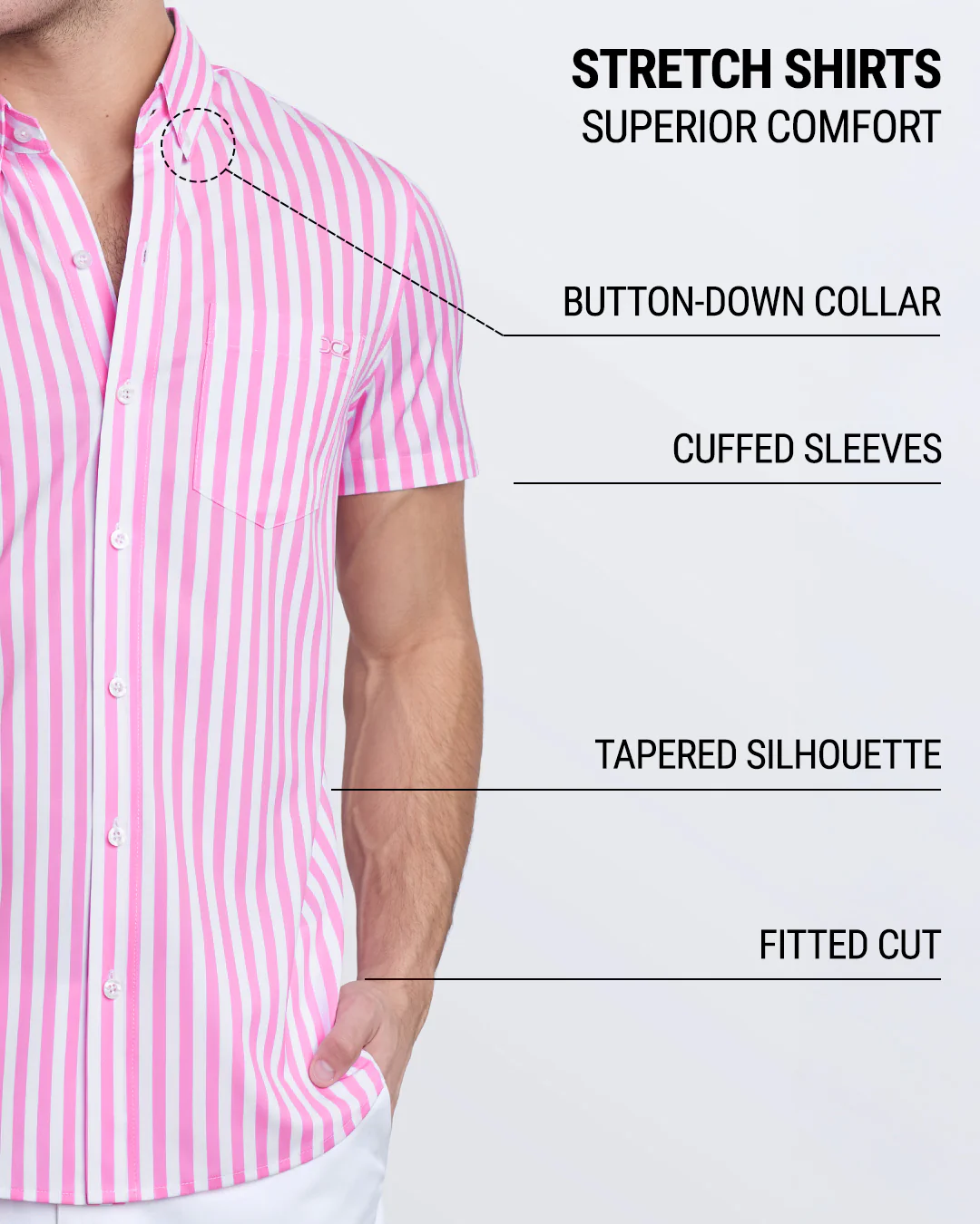 FAST LINES (CHILL PINK) - Stretch Shirt | DC2 - Image 4
