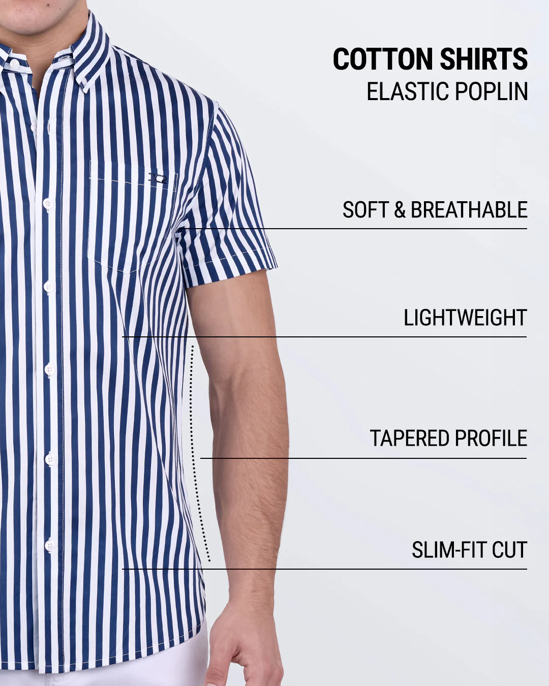 FAST LINES (NAVY BLUE) - Cotton Shirt | DC2 - Image 4