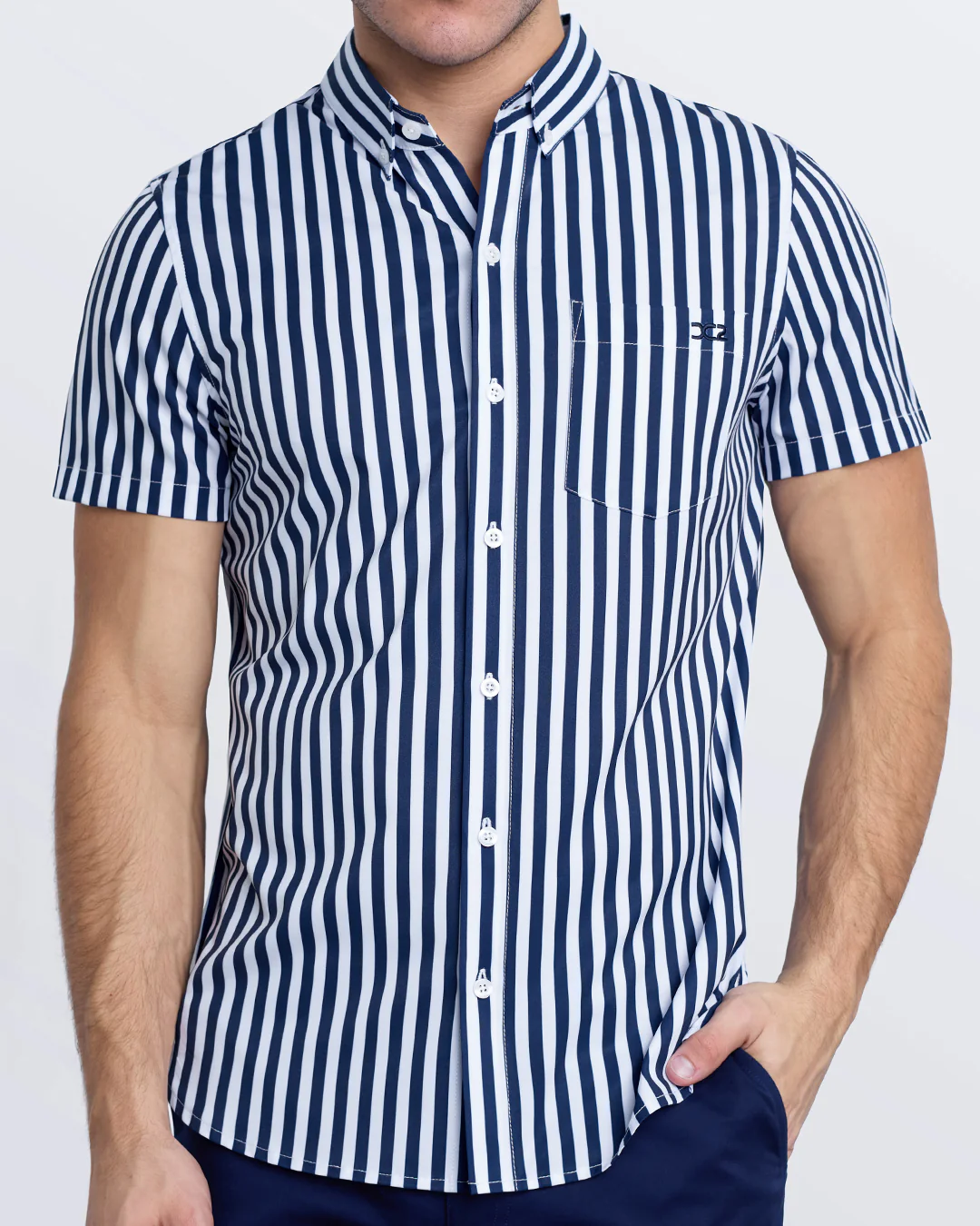 FAST LINES (NAVY BLUE) - Stretch Shirt | DC2