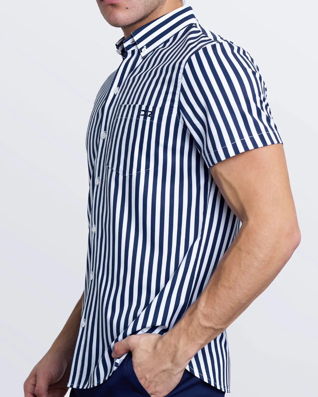 FAST LINES (NAVY BLUE) - Stretch Shirt | DC2 - Image 3