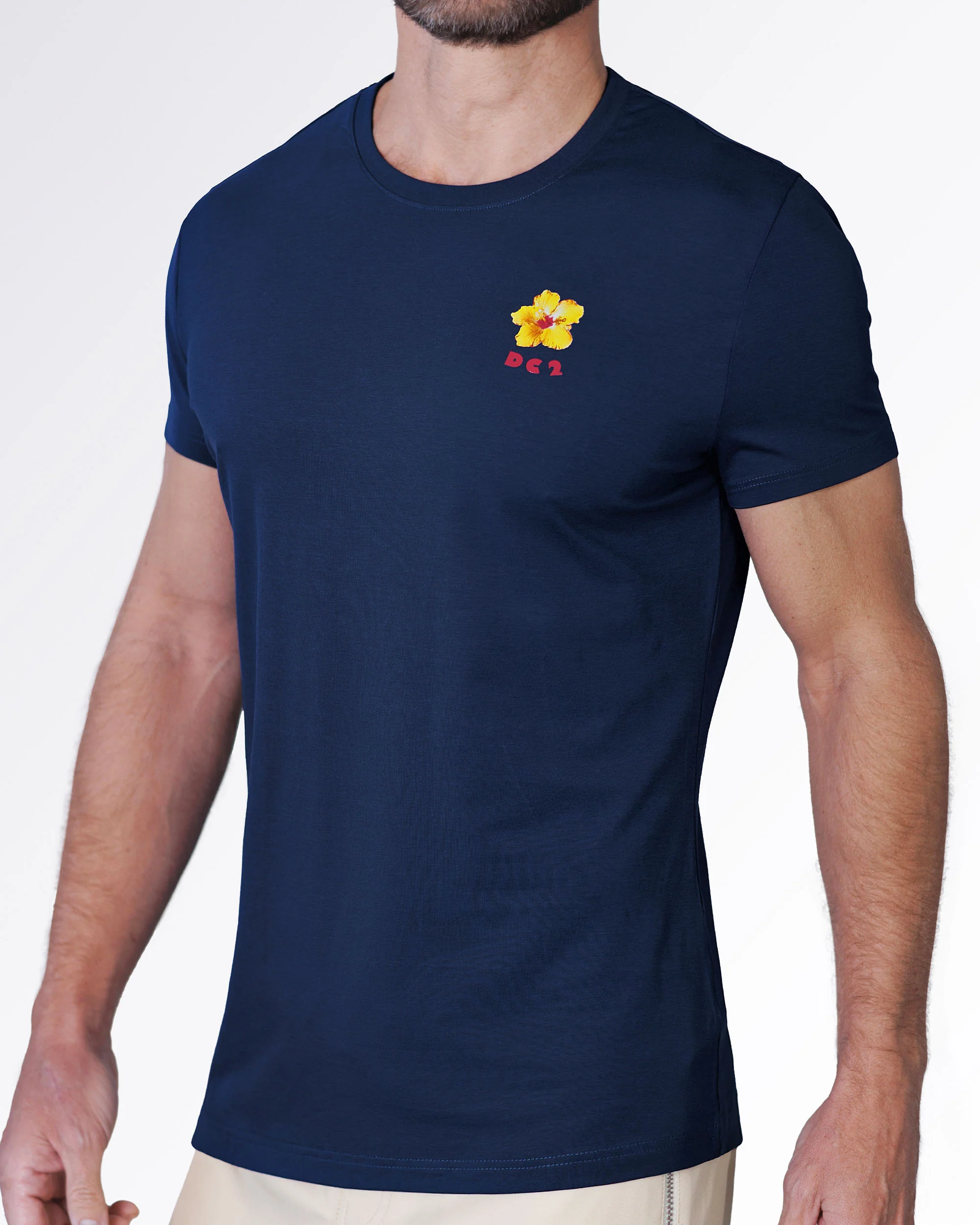 FLOWER POWERS (BLUE) - Cotton Graphic T-Shirt | DC2 - Image 3