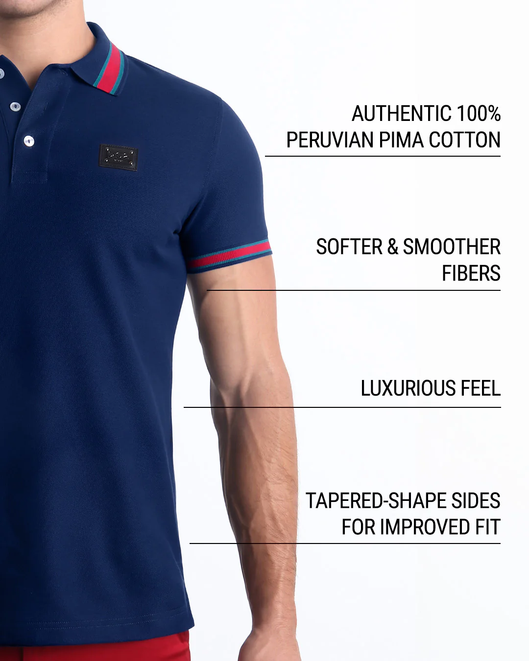 FONTAINE BLUE - Polo Shirt Pima Cotton Peru | DC2 - Image 4