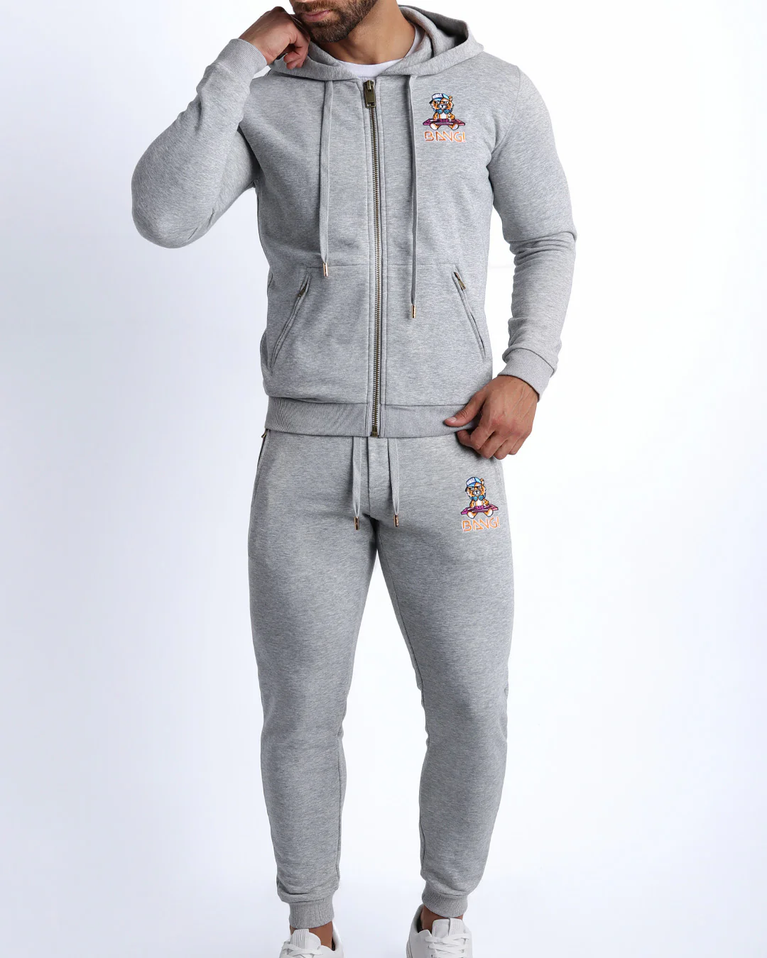 GREY - Tracksuit Hoodie Jacket - Image 4