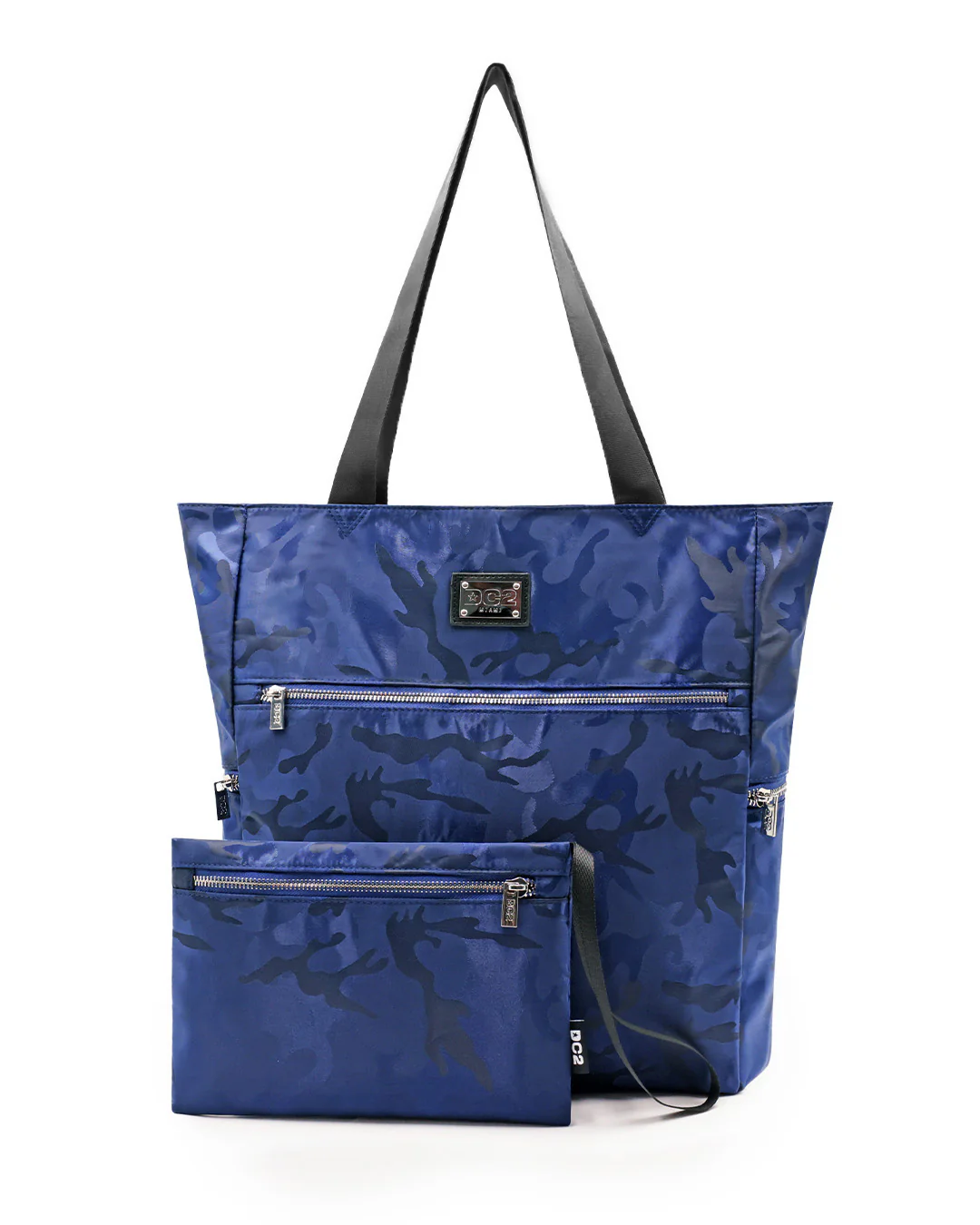 NAVY BLUE CAMO - Poolside Tote Bag Foldable/Portable | DC2 - Image 5