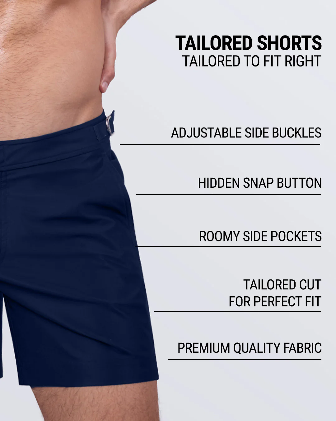 NAVY BOOMER - Tailored Shorts | DC2 - Image 4