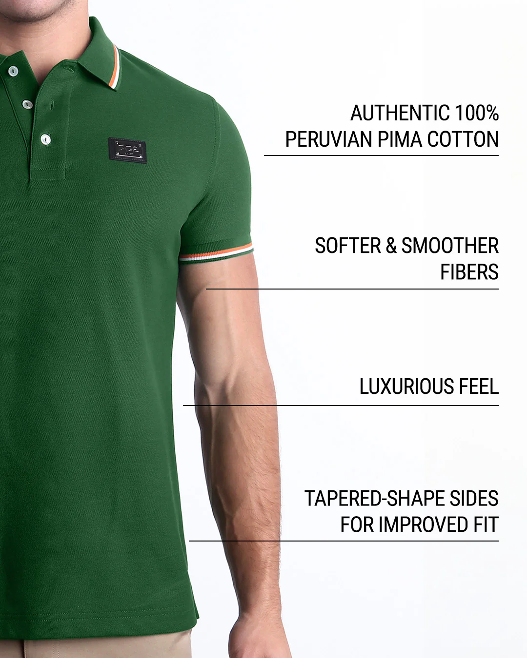 PALM GREEN - Polo Shirt Pima Cotton Peru | DC2 - Image 4