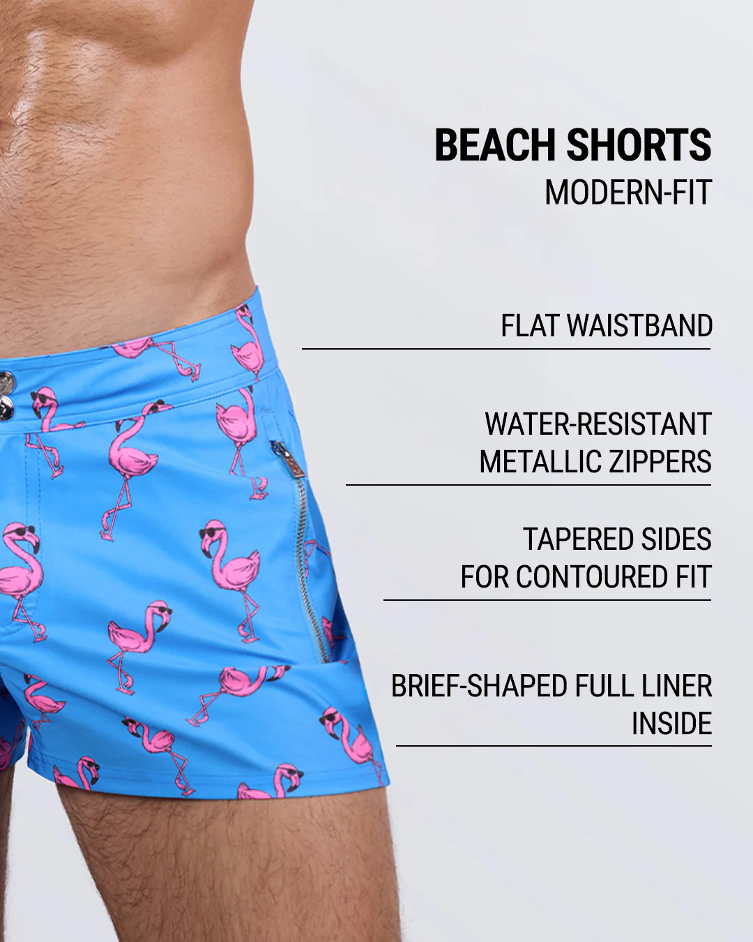 PINK FLAMINGOS - Beach Shorts | DC2 - Image 4