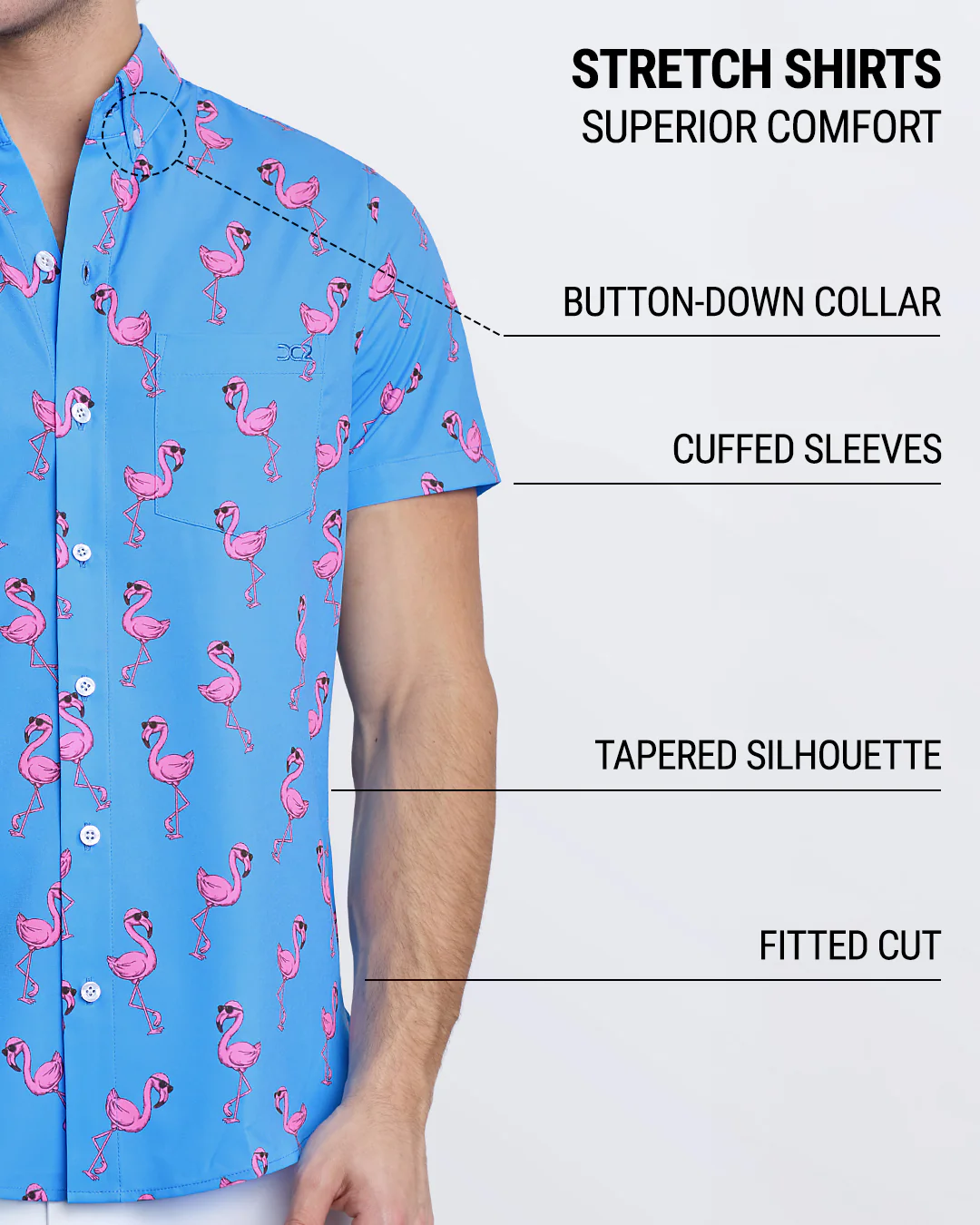 PINK FLAMINGOS - Stretch Shirt | DC2 - Image 4