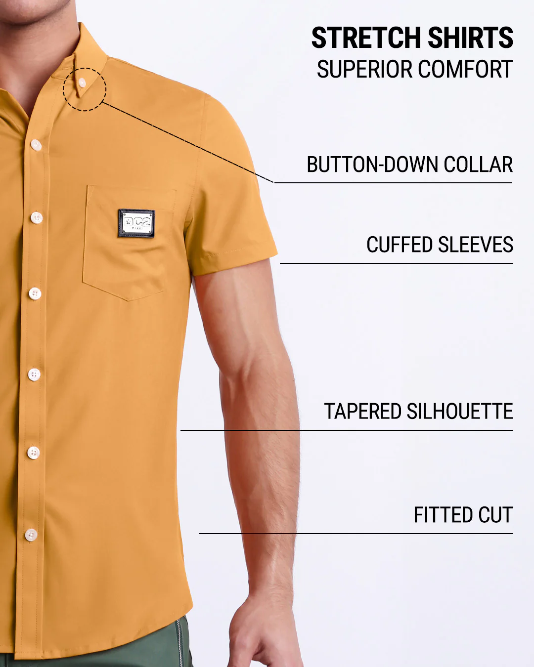 RETRO MUSTARD - Stretch Shirt | DC2 - Image 4