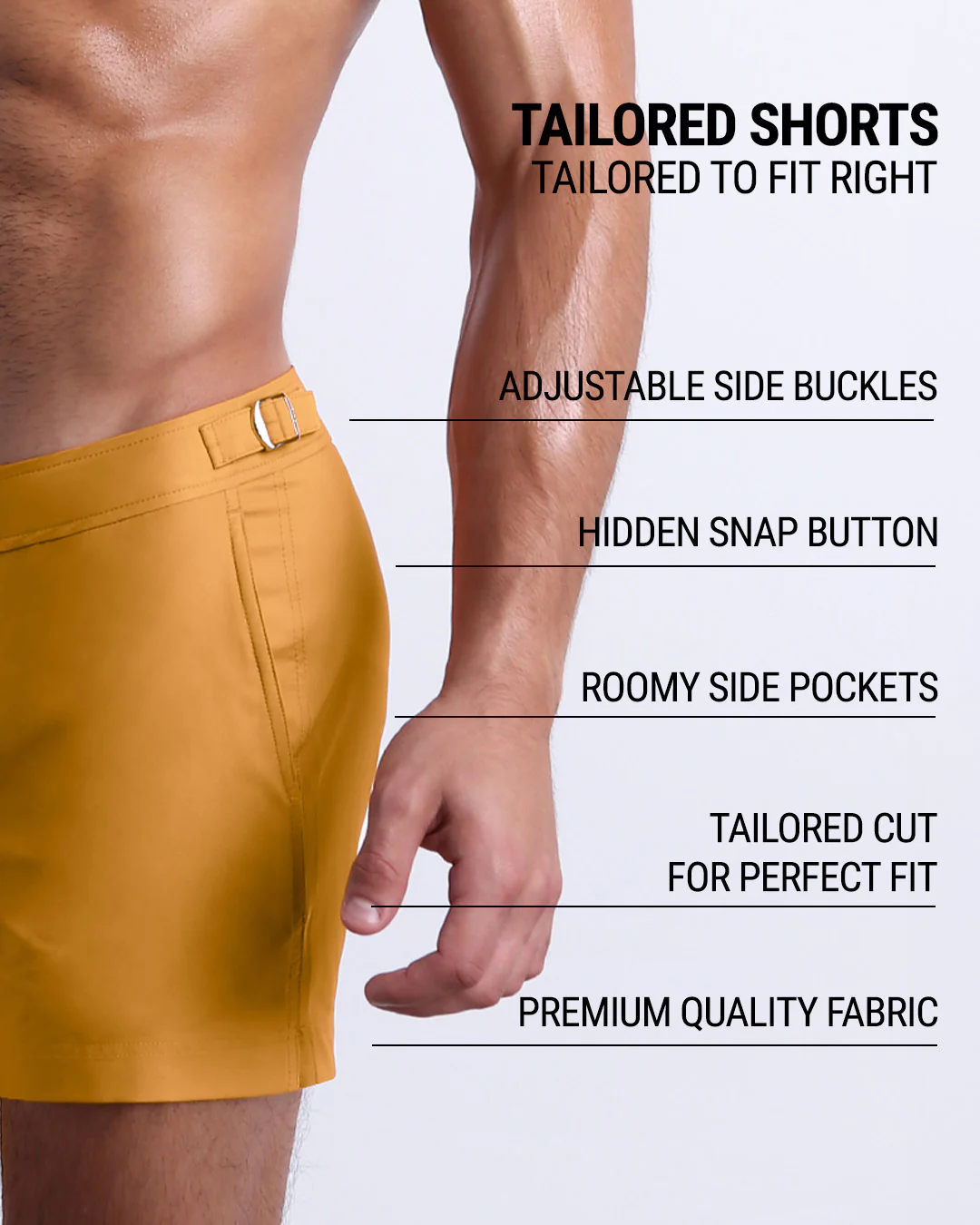 RETRO MUSTARD - Tailored Shorts | DC2 - Image 6