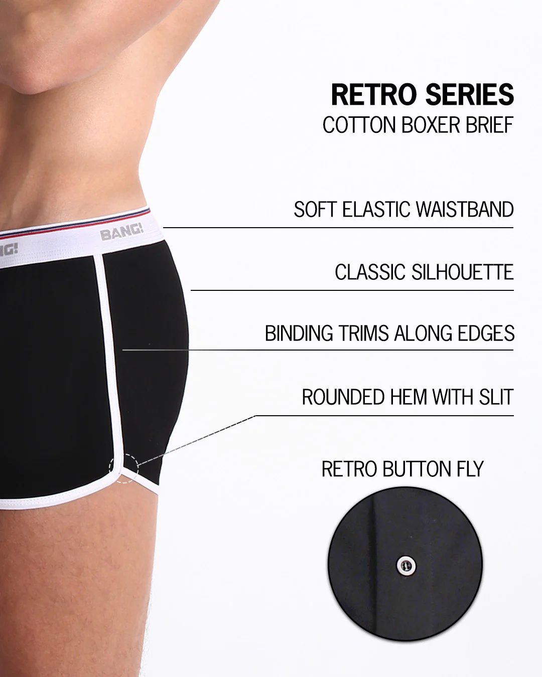 RISKY BLACK - Cotton Boxer Brief | Retro - Image 5