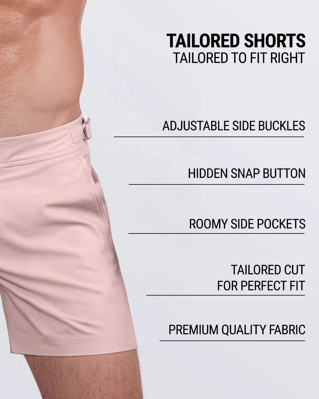 SKINNY DIP (FAIR/NAKED PINK) - Tailored Shorts | DC2 - Image 4