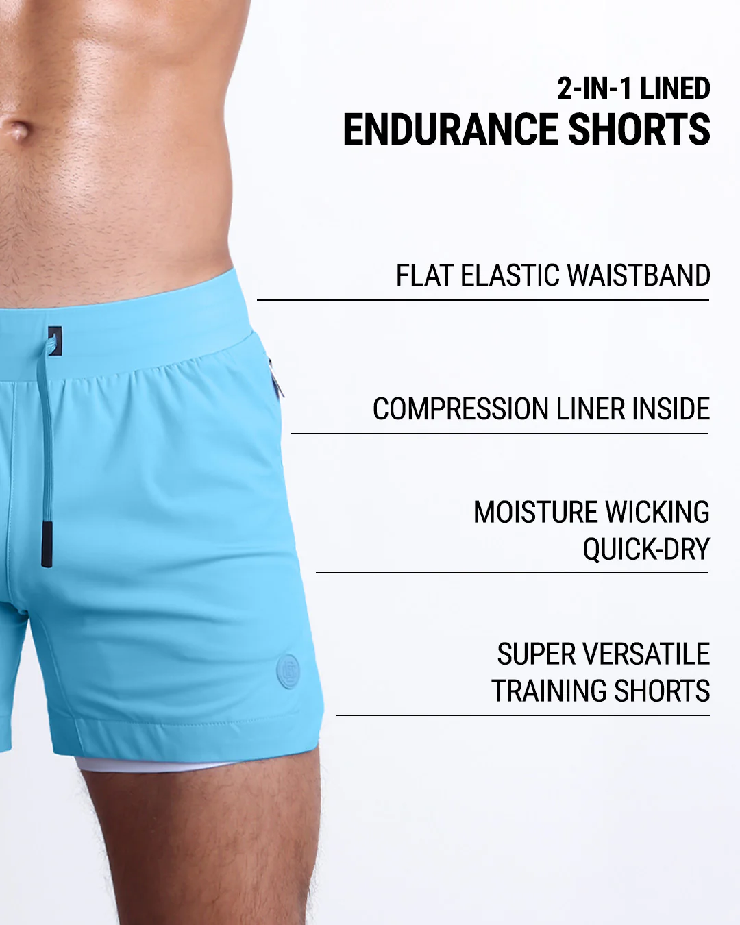 SKY BLUE - Endurance Shorts Lined 2-in-1 | DC2 - Image 5