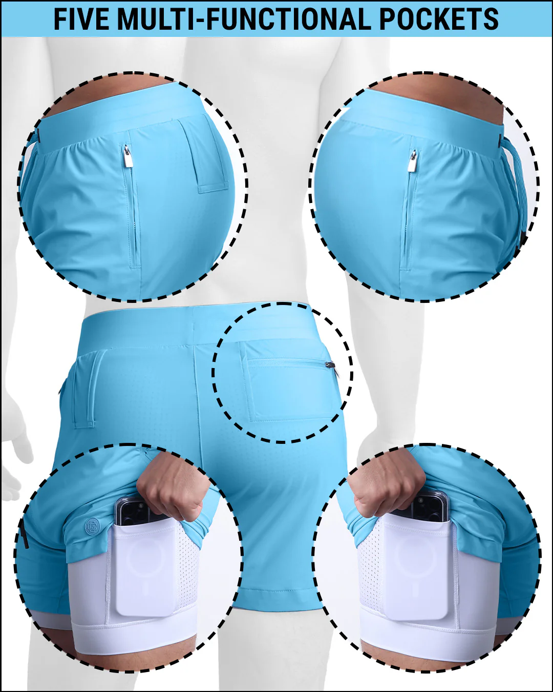 SKY BLUE - Endurance Shorts Lined 2-in-1 | DC2 - Image 9