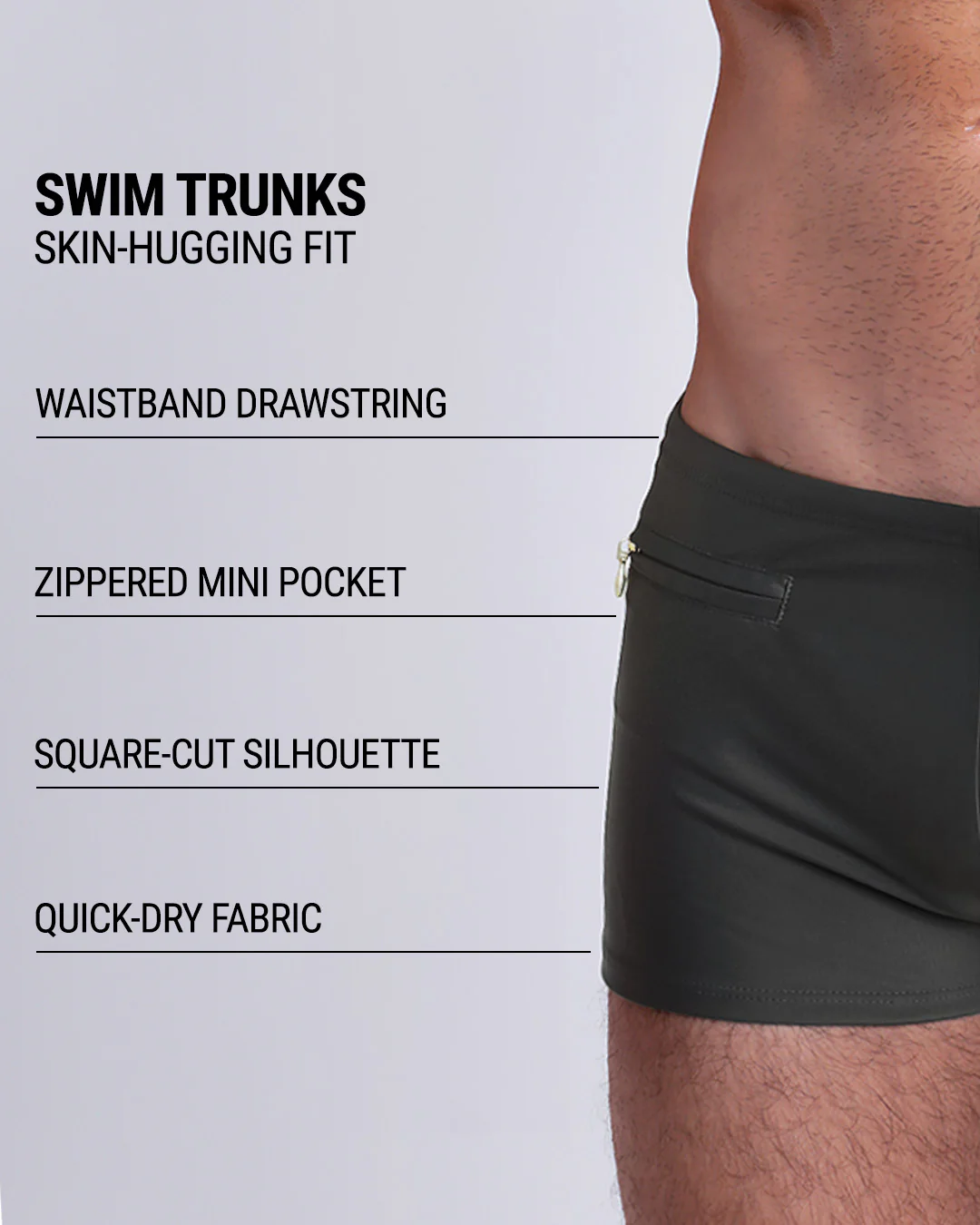 SLIM GREEN - Swim Trunks | DC2 - Image 4