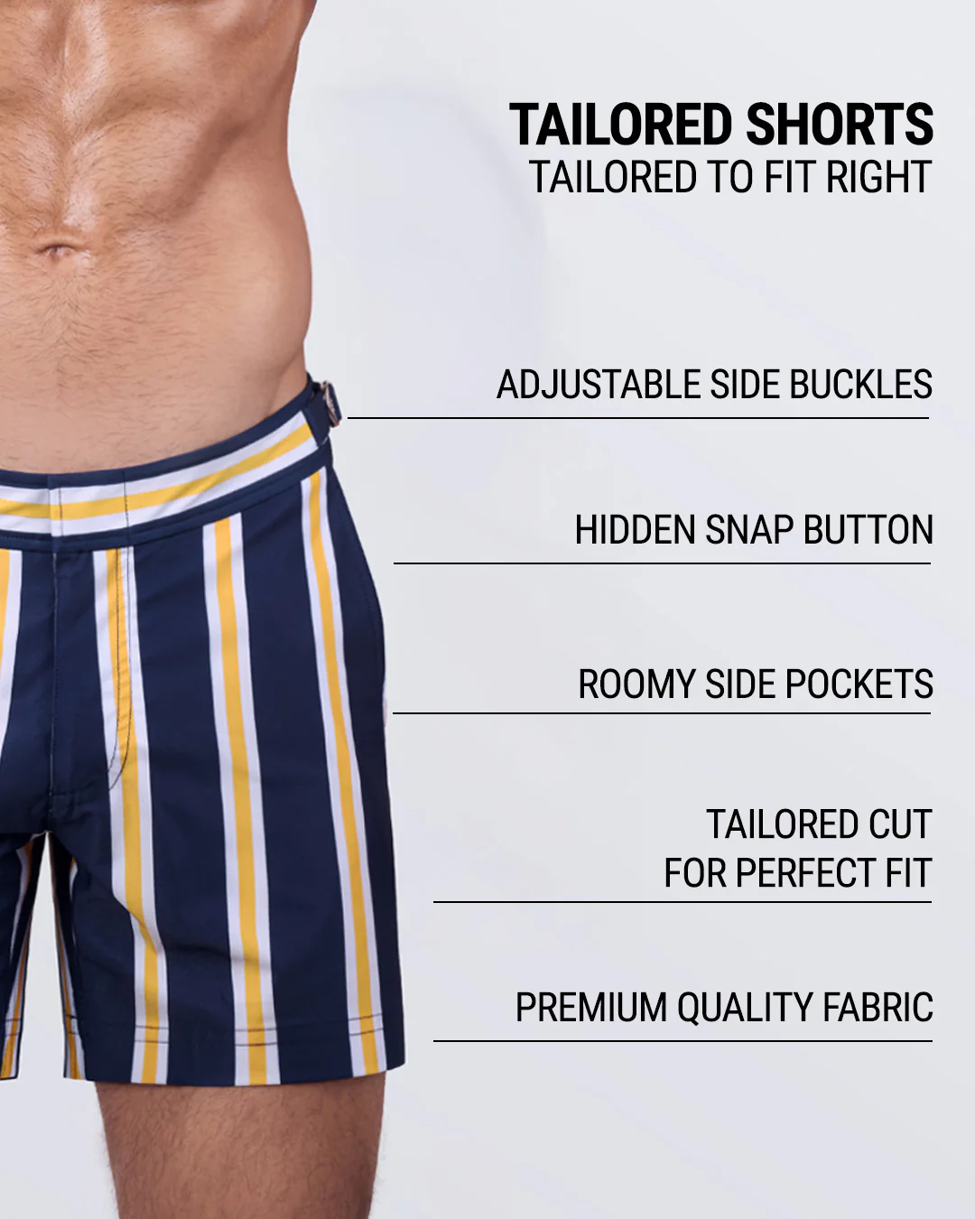 SUN CHASING STRIPES - Tailored Shorts | DC2 - Image 4