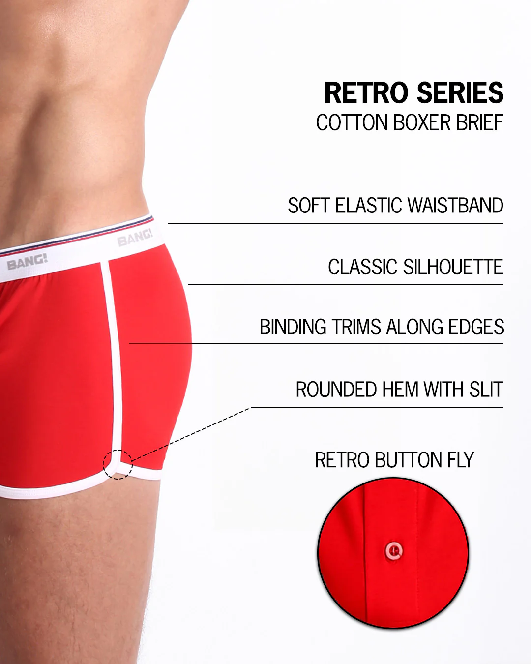 SUPERB RED - Cotton Boxer Brief | Retro - Image 5