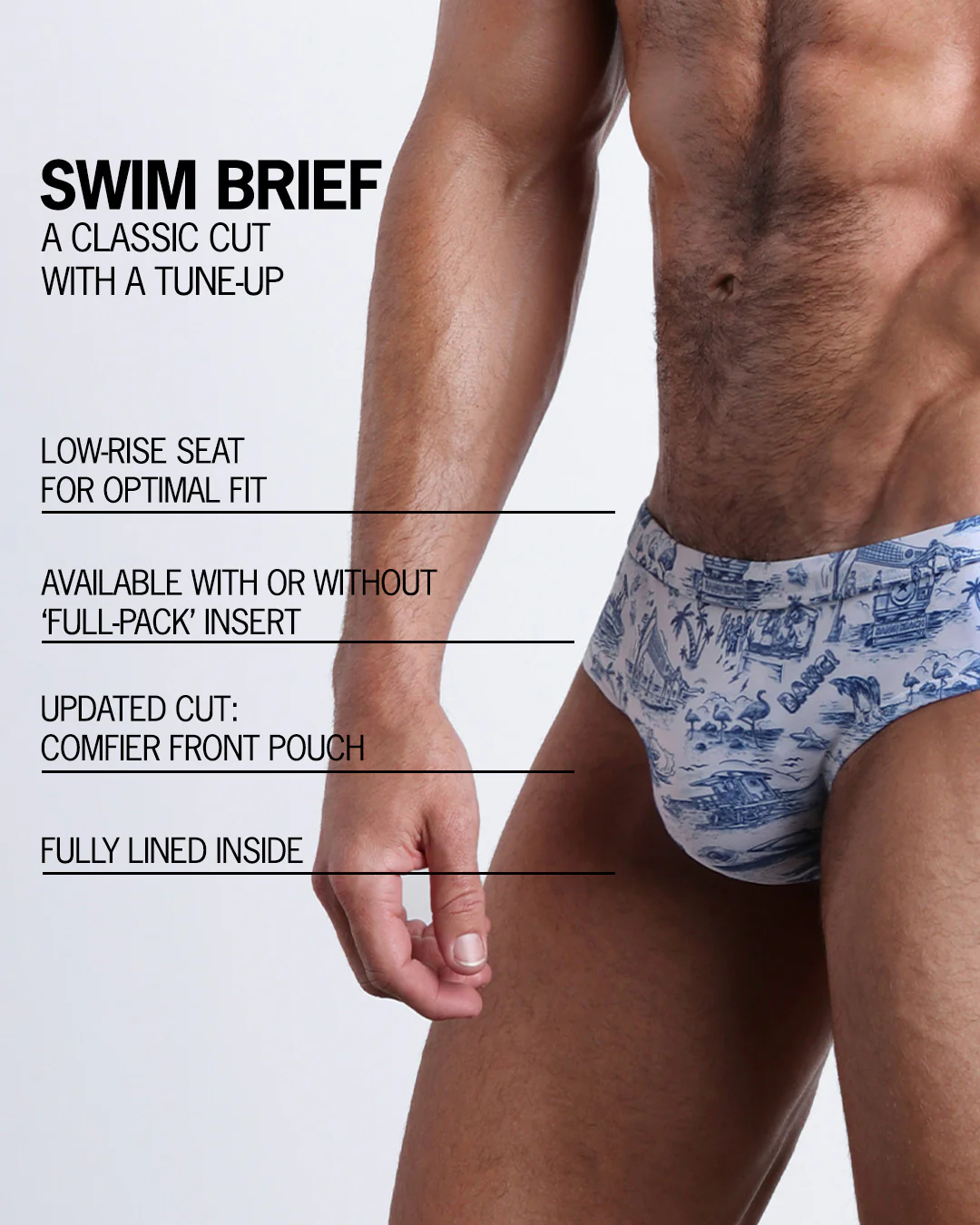 TOILE DE MIAMI (BLUE) - Swim Brief - Image 5