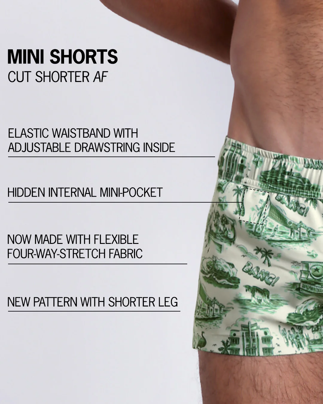 TOILE DE MIAMI (GREEN) - Mini Shorts - Image 5