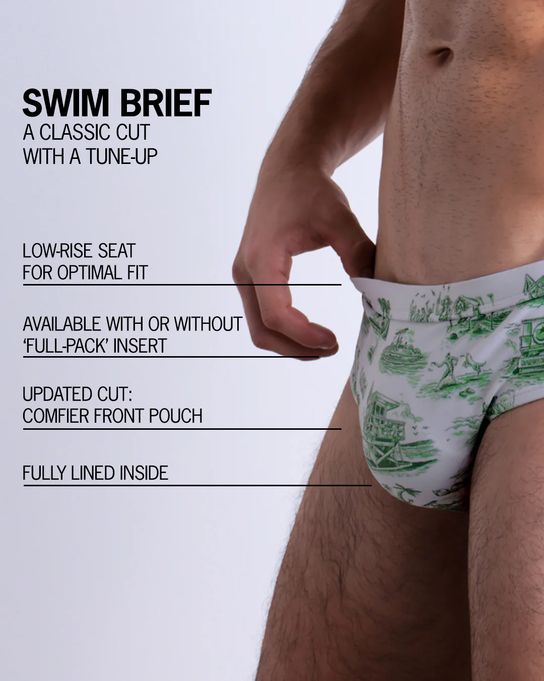 TOILE DE MIAMI (GREEN) - Swim Brief - Image 5