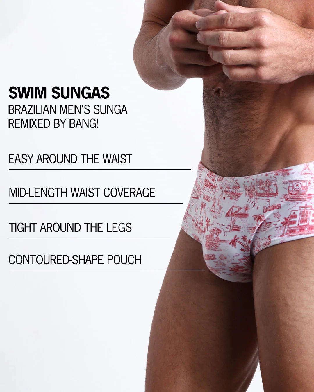 TOILE DE MIAMI (RED) - Swim Sunga - Image 5