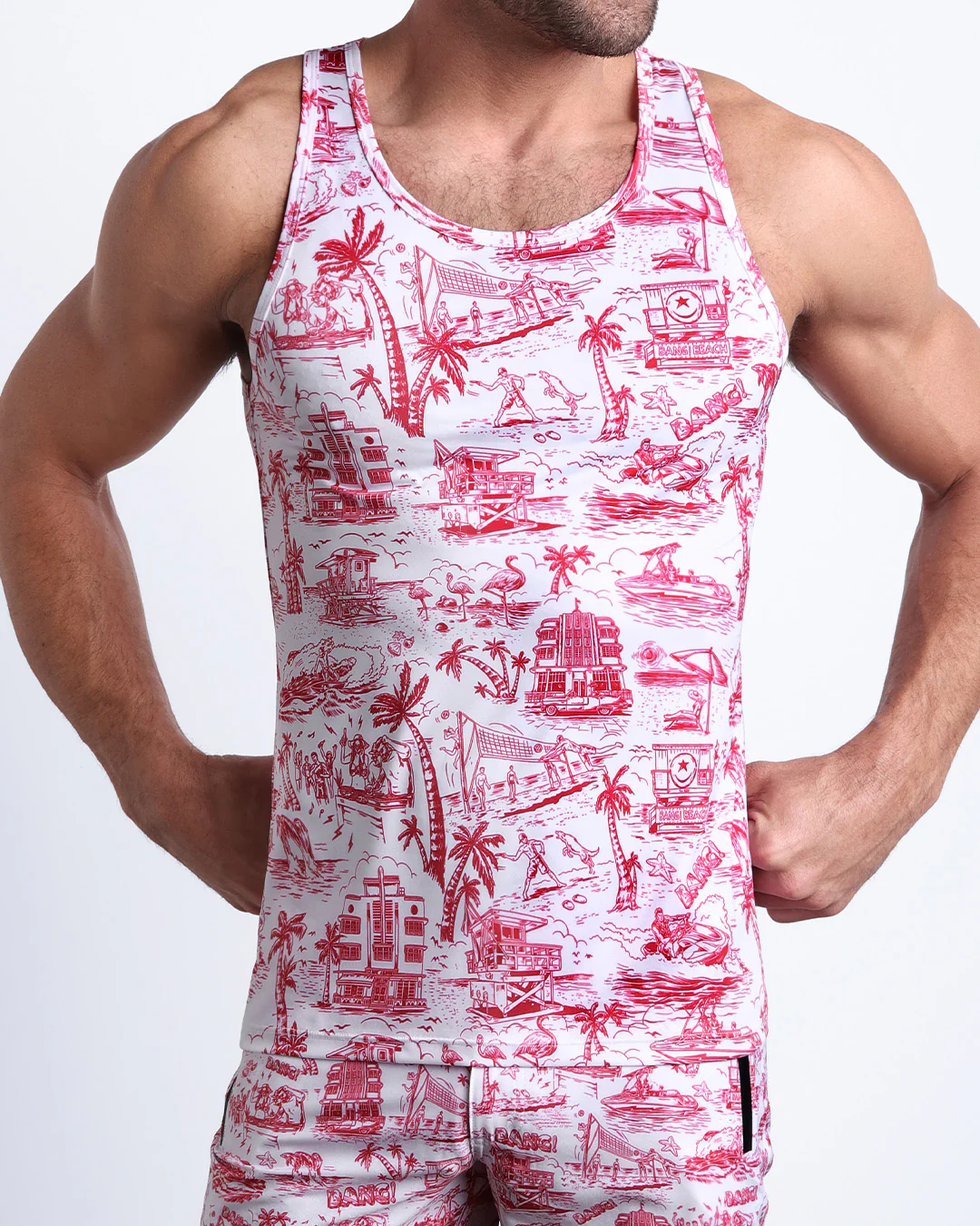 TOILE DE MIAMI (RED) - Tank Top - Image 4