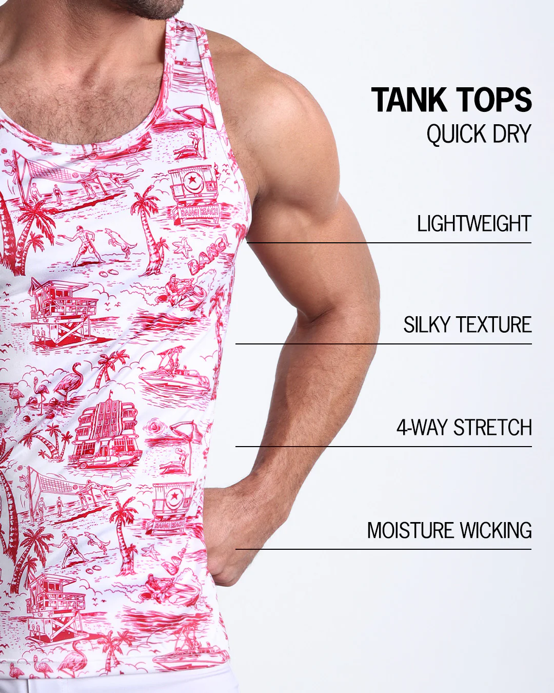 TOILE DE MIAMI (RED) - Tank Top - Image 5