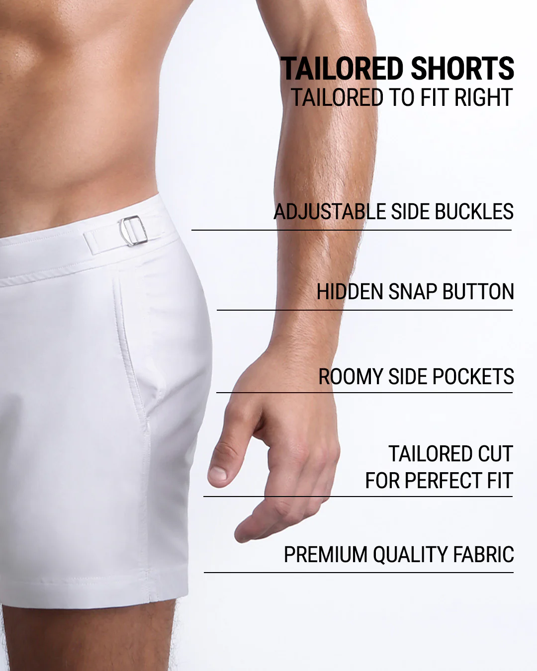 WHITE PARTY - Tailored Shorts | DC2 - Image 4